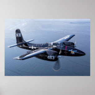 F7F Tigercat 'Bad Kitty" over the Puget Sound Poster