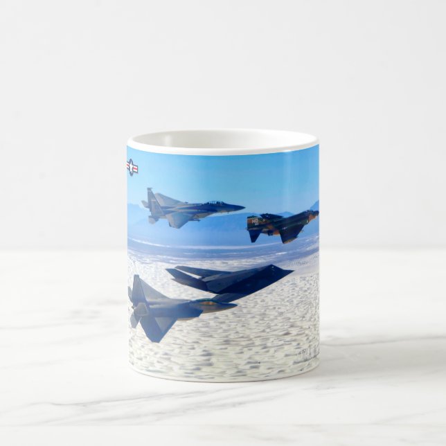 F-117A NIGHTHAWK - F-4 F-15 F-22 COFFEE MUG (Center)