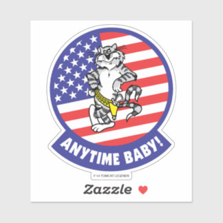 F-14 TOMCAT "ANYTIME BABY!" USA STICKER