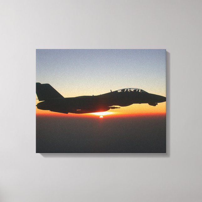 F-14 Tomcat Fighter Jet over Afghanistan Canvas Print (Front)
