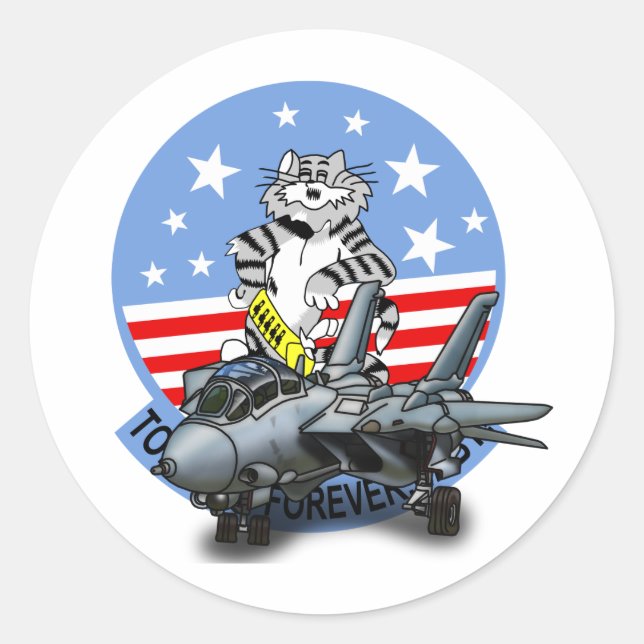 F-14 TOMCAT Forever Classic Round Sticker (Front)