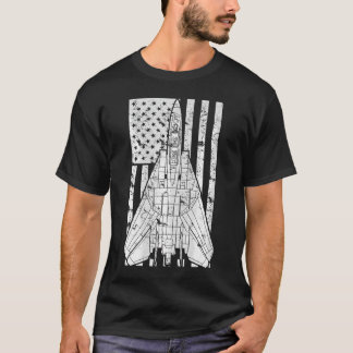 F-14 Tomcat Jet Fighter American Flag       T-Shirt