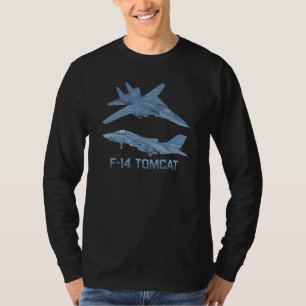 F 14 Tomcat Jet Fighter Plane Diagram T-Shirt