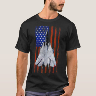 F 14 Tomcat Jet Fighter Vintage Flag T-Shirt