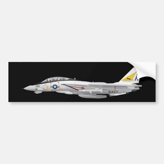 F-14 Tomcat Military Fighter Jet VF-21 Bumper Sticker (Front)