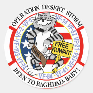 F-14 Tomcat Operation Desert Storm Classic Round Sticker