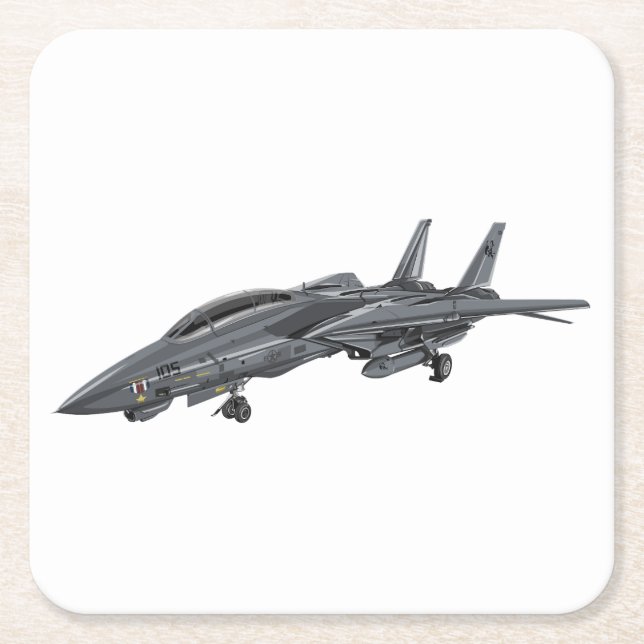 F-14 Tomcat Square Paper Coaster (Front)