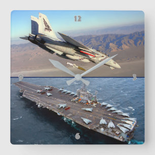 F-14 TOMCAT SQUARE WALL CLOCK