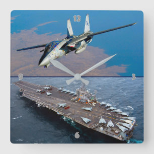 F-14 TOMCAT SQUARE WALL CLOCK