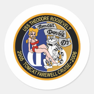 F-14 Tomcat vf-213 Blacklions 2005 2006 Cruise Classic Round Sticker