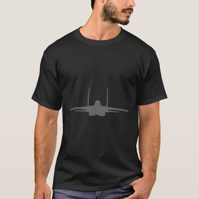 F-15 Eagle Fighter Jet Aircraft Silhouette and Tri T-Shirt (Front)