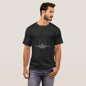 F-15 Eagle Fighter Jet Aircraft Silhouette and Tri T-Shirt (Front Full)
