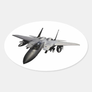 F-15 Eagle Jet Fighter Oval Sticker