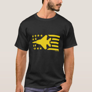F-15 Strike Eagle Jet Rocket Yellow Stars Stripes T-Shirt