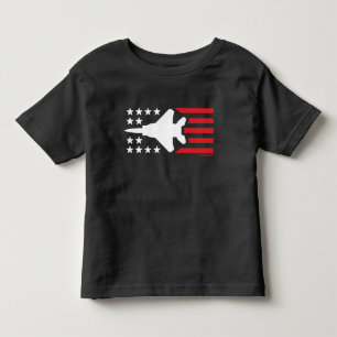 F-15 Strike Eagle Jet White n Red Stars Stripes Toddler T-Shirt