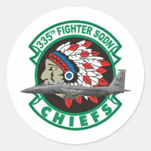 F-15 Strike Eagles 335th Fighter Squadron Classic Round Sticker