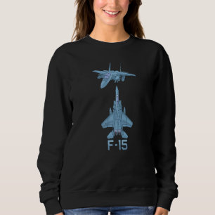F 15 Tactical Jet Fighter Aircraft Plane Diagram Sweatshirt