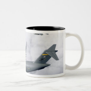 F-15B Eagles escort the first Hawaii-based C-17 Two-Tone Coffee Mug
