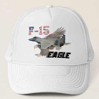 F-15C Eagle USAF Background Bald Eagle Trucker Hat