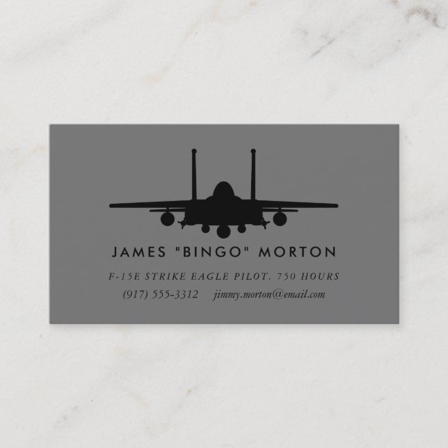F-15E Strike Eagle Pilot Business Card (Front)