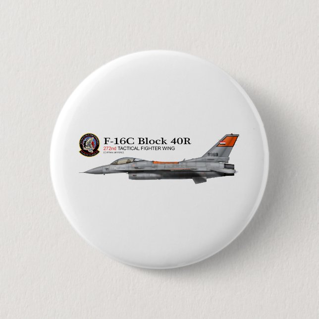 F-16 272nd Tactical Fighter Wing 6 Cm Round Badge (Front)