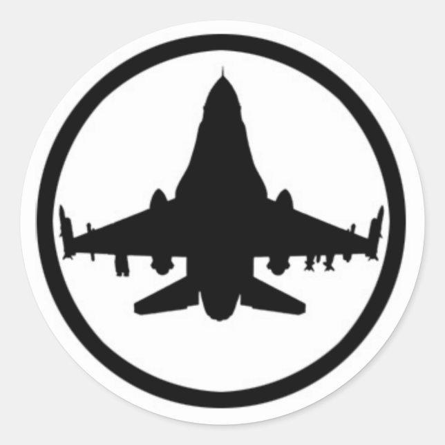 F-16 by Airogue Classic Round Sticker (Front)
