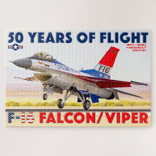F-16 FALCON/VIPER - 50 YEARS! (20x30 INCH) Jigsaw Puzzle (Horizontal)