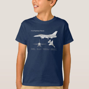 F-16 Fighting Falcon - Aeroplane Blueprint Plan AB T-Shirt