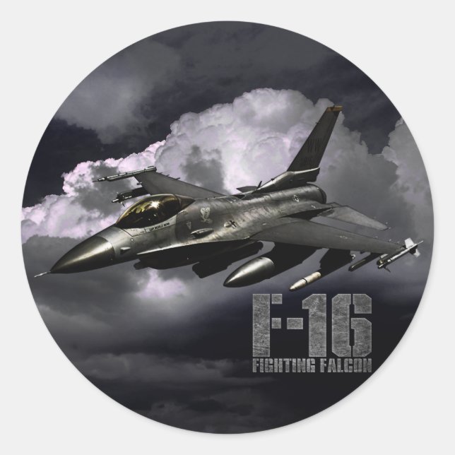 F-16 Fighting Falcon Classic Round Sticker (Front)