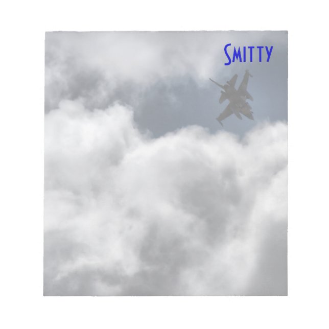 F-16 Fighting Falcon in the Clouds with Name Notepad (Front)