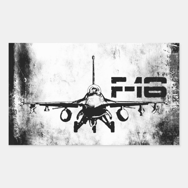 F-16 Fighting Falcon Rectangle Stickers (Front)