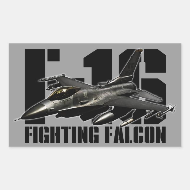 F-16 Fighting Falcon Rectangular Sticker (Front)