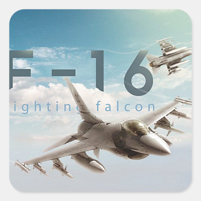 F-16 Fighting Falcon Square Sticker (Front)