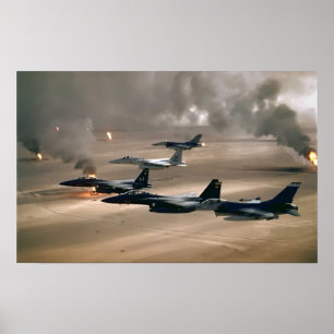 F-16 Fighting Falcons and F-15 Eagles Poster