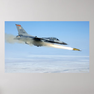 F-16 Fires a Maverick Missile Poster