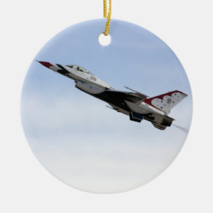 F-16 Thunderbird In Flight Ceramic Tree Decoration