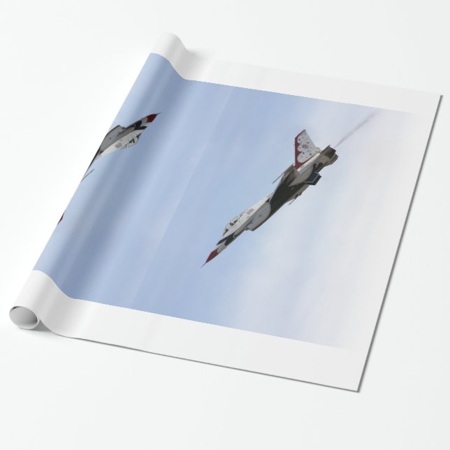 F-16 Thunderbird In Flight Wrapping Paper (Unrolled)
