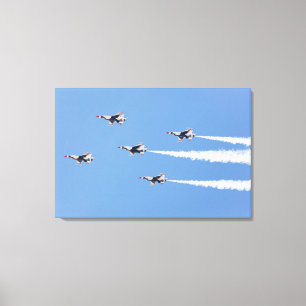 F-16 Thunderbirds flying the five-card formation Canvas Print