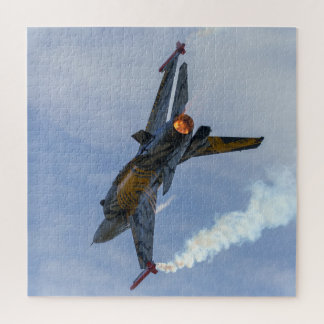 F-16 Tiger Turns And Burn Jigsaw Puzzle