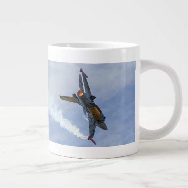 F-16 Tiger Turns And Burns Large Coffee Mug (Right)