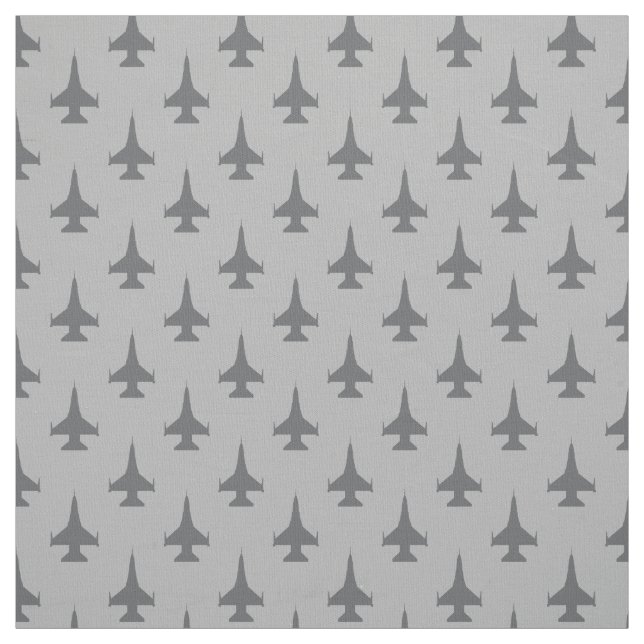 F-16 Viper Fighter Jet Grey on Grey Fabric (Swatch)