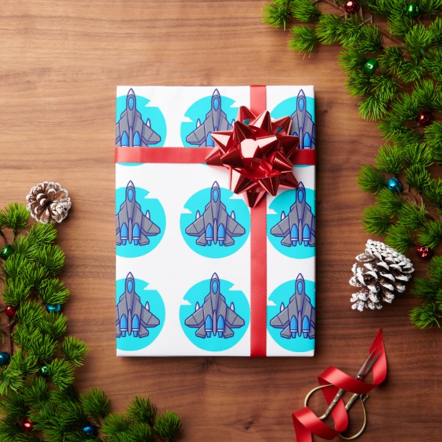 F-16 Viper Fighter Jet Pattern On Wrapping paper (Holiday Gift)