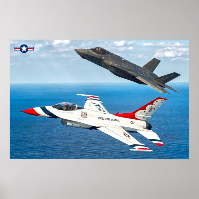 F-16C FIGHTING FALCON and F-35A LIGHTNING II Poster (Front)