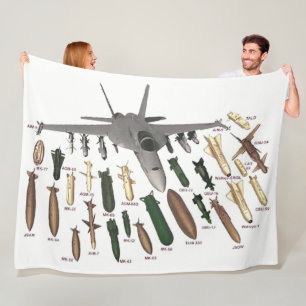 F-18 and it"s ARMAMENTS Fleece Blanket