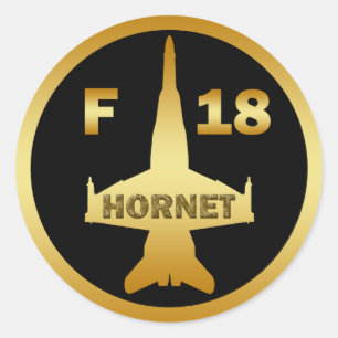 F-18 HORNET CLASSIC ROUND STICKER
