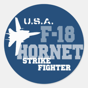 F-18 Hornet - Strike Fighter Classic Round Sticker