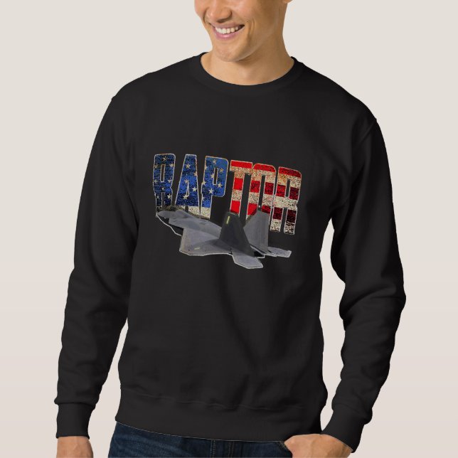 F 22 F22 Raptor Jet Fighter Plane  Us Flag Pilot Sweatshirt (Front)