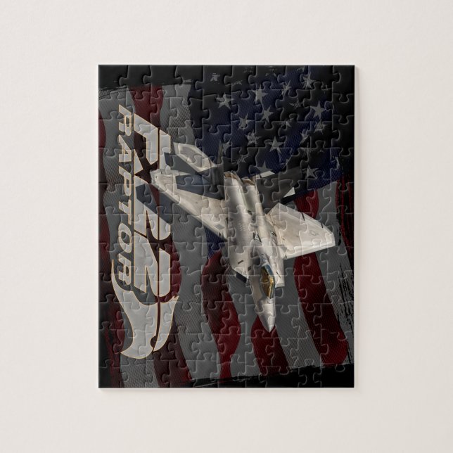 F-22 Raptor American Flag Jigsaw Puzzle (Vertical)