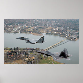 F-22 Raptor and F-15 Eagle Poster