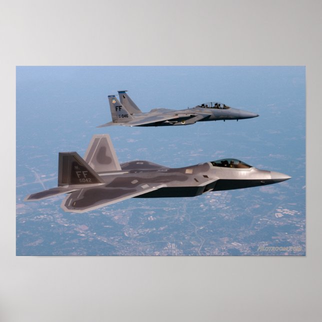 F-22 Raptor and F-15 Eagle Poster (Front)